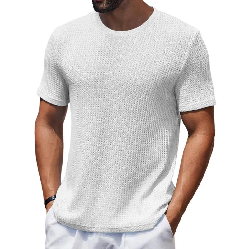 Men's Casual Round Neck Waffle Slim Fit Short Sleeve T-shirt 25410791M sold by Manly product image thumbnail 4