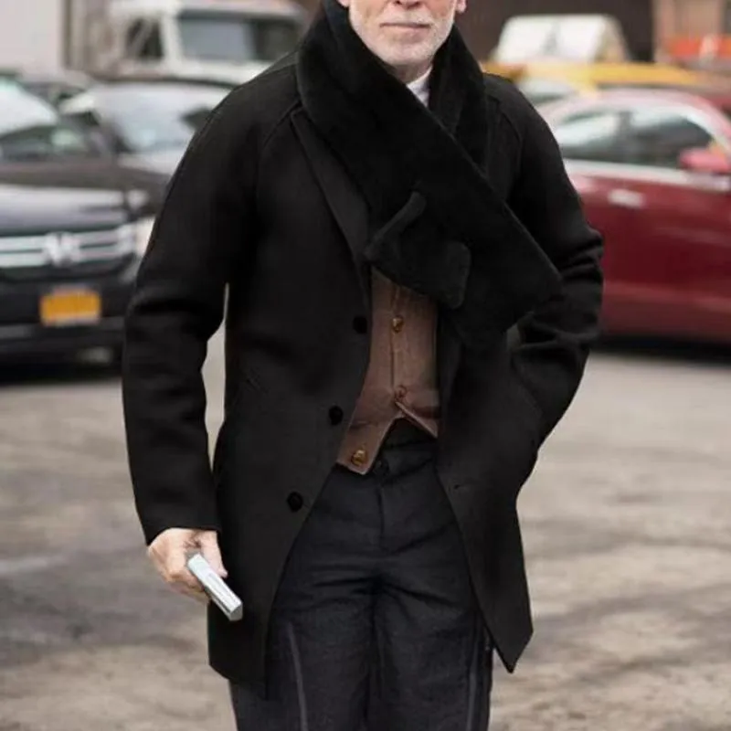 Men's Solid Notch Lapel Single Breasted Mid-length Casual Coat 66845638Z sold by Manly product image thumbnail 3