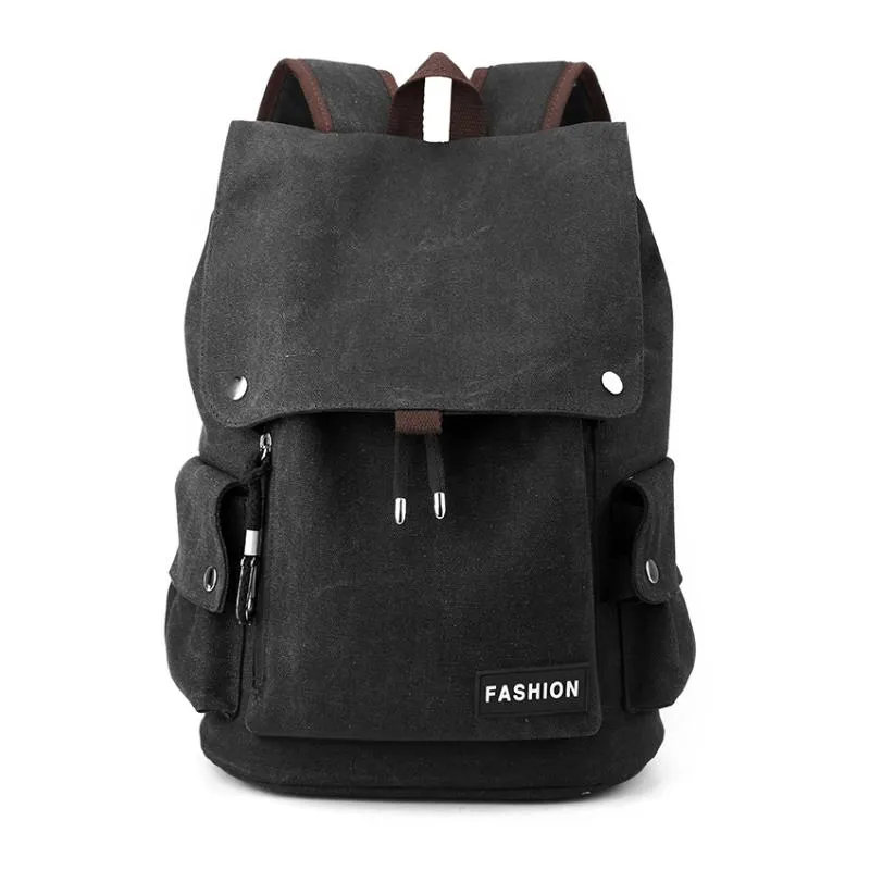 Men's Casual Large Capacity Multifunctional Canvas Backpack 36459170M sold by Manly product image thumbnail 4