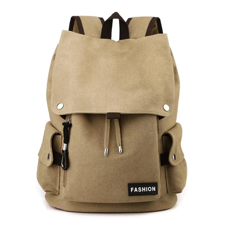 Men's Casual Large Capacity Multifunctional Canvas Backpack 36459170M sold by Manly product image thumbnail 5