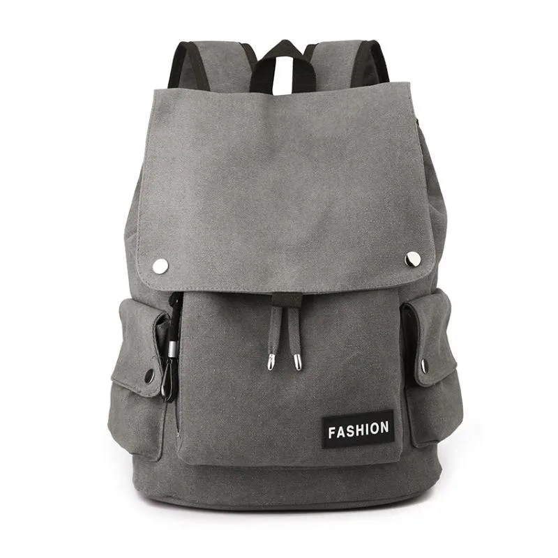 Men's Casual Large Capacity Multifunctional Canvas Backpack 36459170M sold by Manly product image thumbnail 3