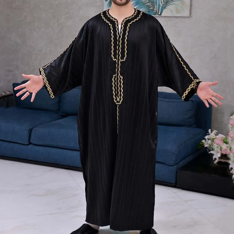 Men's Ethnic Loose Collarless Long Shirt Muslim Robe 57456489M sold by Manly product image thumbnail 2