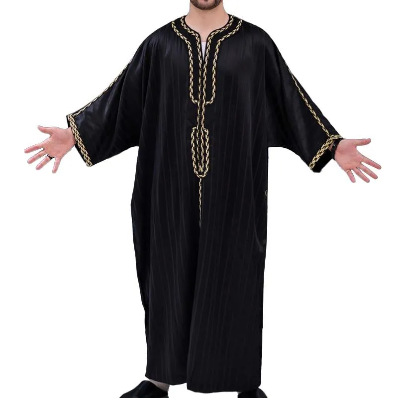 Men's Ethnic Loose Collarless Long Shirt Muslim Robe 57456489M sold by Manly