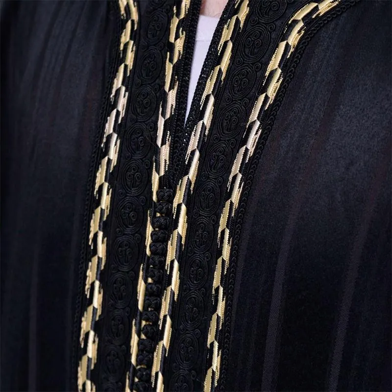 Men's Ethnic Loose Collarless Long Shirt Muslim Robe 57456489M sold by Manly product image thumbnail 3