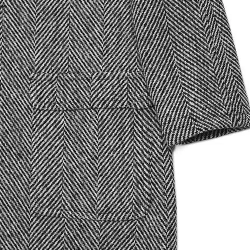 Men's Vintage Herringbone Fabric Spliced Fur Collar Coat 32573111Y sold by Manly product image thumbnail 4