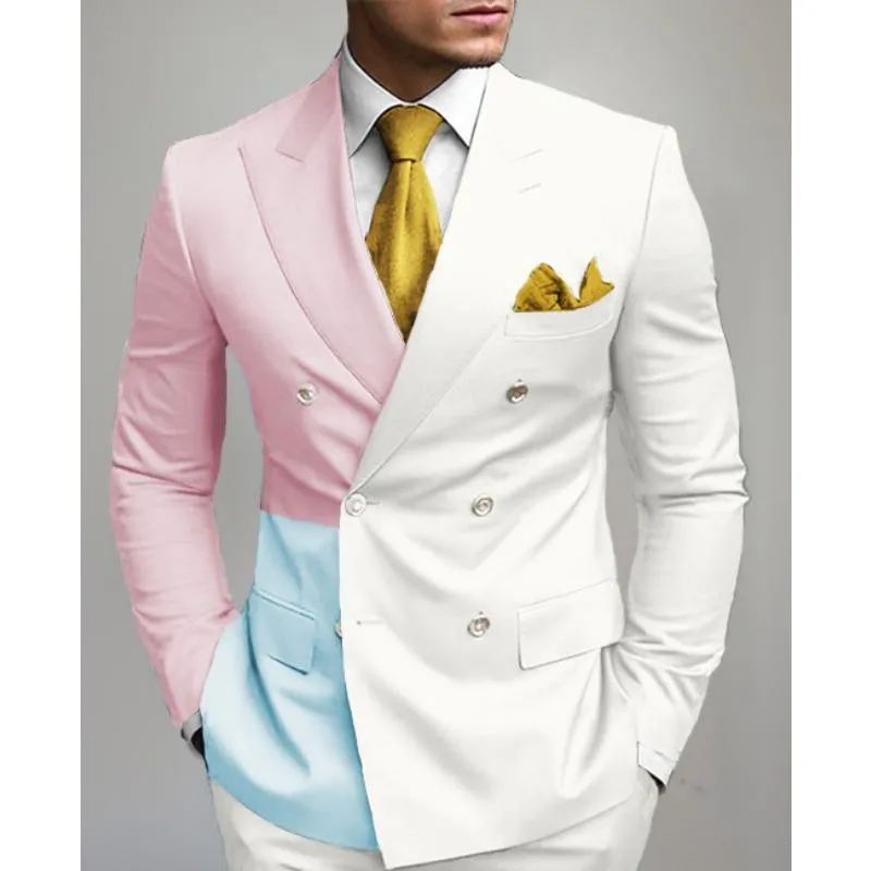 Men's Colorblock Print Double Breasted Blazer 88843292Y sold by Manly product image thumbnail 3