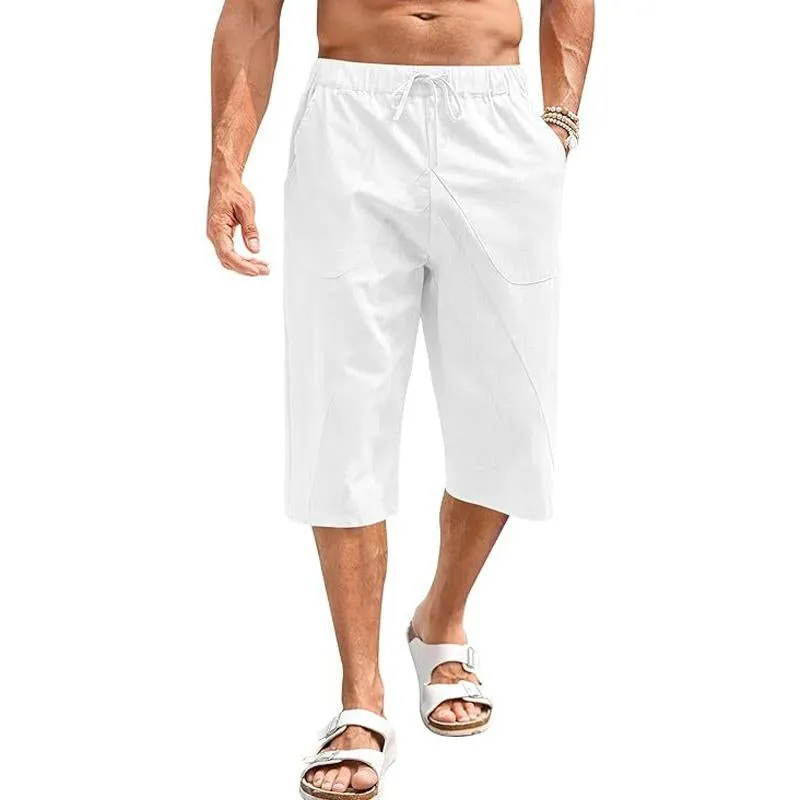 Men's Thin Cotton and Linen Loose Wide-leg Casual Shorts 58832753X sold by Manly product image thumbnail 4