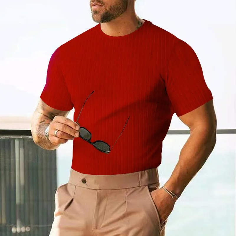 Men's Casual Solid Color Short Sleeve Striped T-Shirt 07625397Y sold by Manly product image thumbnail 5