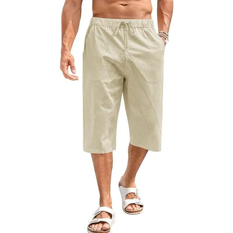 Men's Thin Cotton and Linen Loose Wide-leg Casual Shorts 58832753X sold by Manly product image thumbnail 3