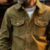 Men's Vintage Solid Lapel Breast Pocket Single Breasted Cargo Jacket 11302172Z sold by Manly