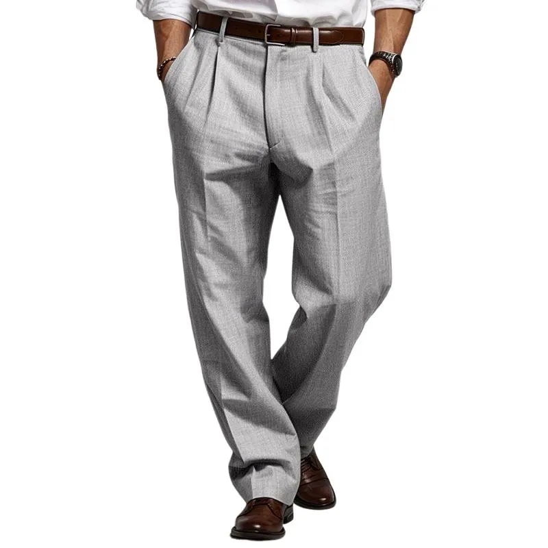 Men's Casual Thin Linen Breathable Loose Suit Pants 80989064M sold by Manly