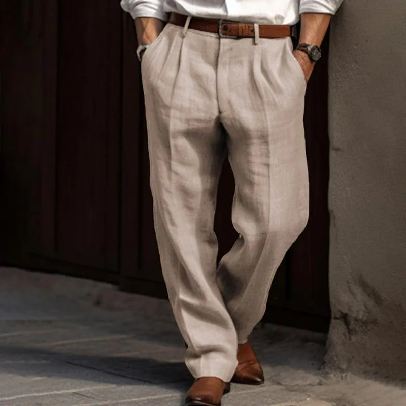 Men's Casual Thin Linen Breathable Loose Suit Pants 80989064M sold by Manly product image thumbnail 4