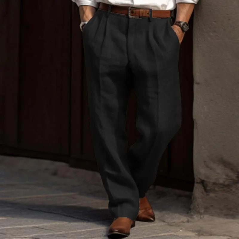 Men's Casual Thin Linen Breathable Loose Suit Pants 80989064M sold by Manly product image thumbnail 5