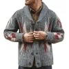 Men's Lapel Vintage Jacquard Knit Single Breasted Jacket 96725633M sold by Manly