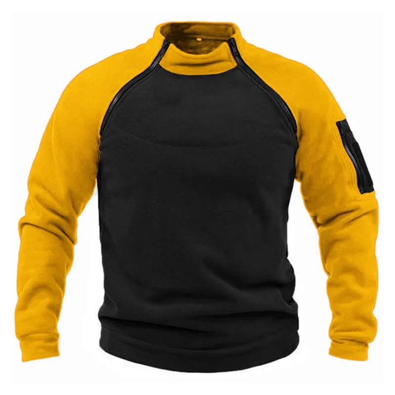 Men's Casual Color Block Stand Collar Breathable Warm Tactical Loose Sweatshirt 99486652M sold by Manly product image thumbnail 5