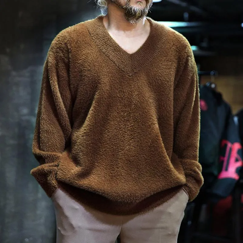 Men's Casual Solid Color V-Neck Knitted Pullover Sweater 07860702M sold by Manly product image thumbnail 2