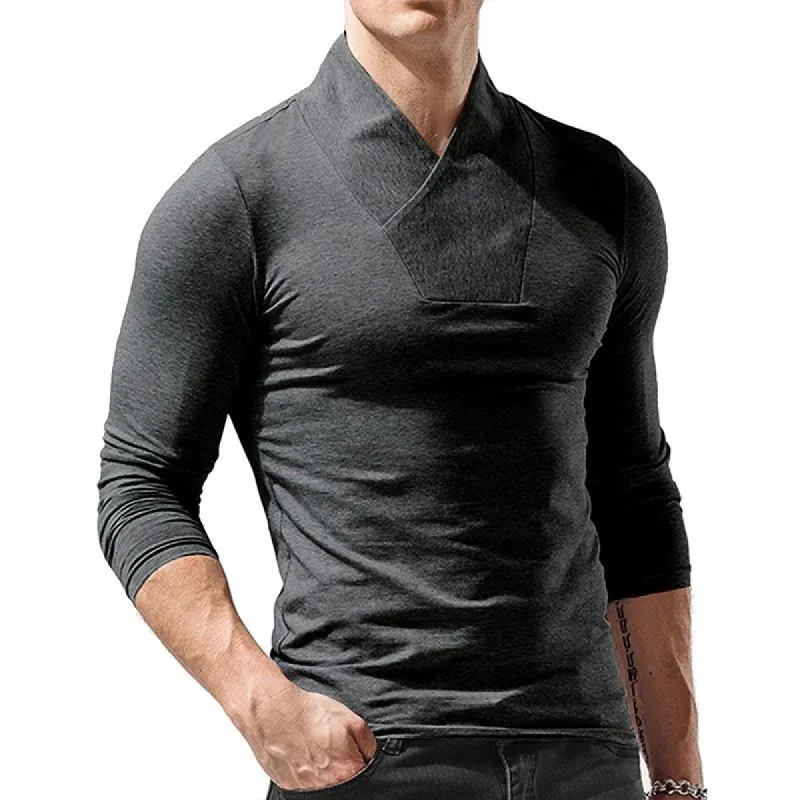 Men's Solid Color T-shirt Bottoming Shirt 95731884X sold by Manly