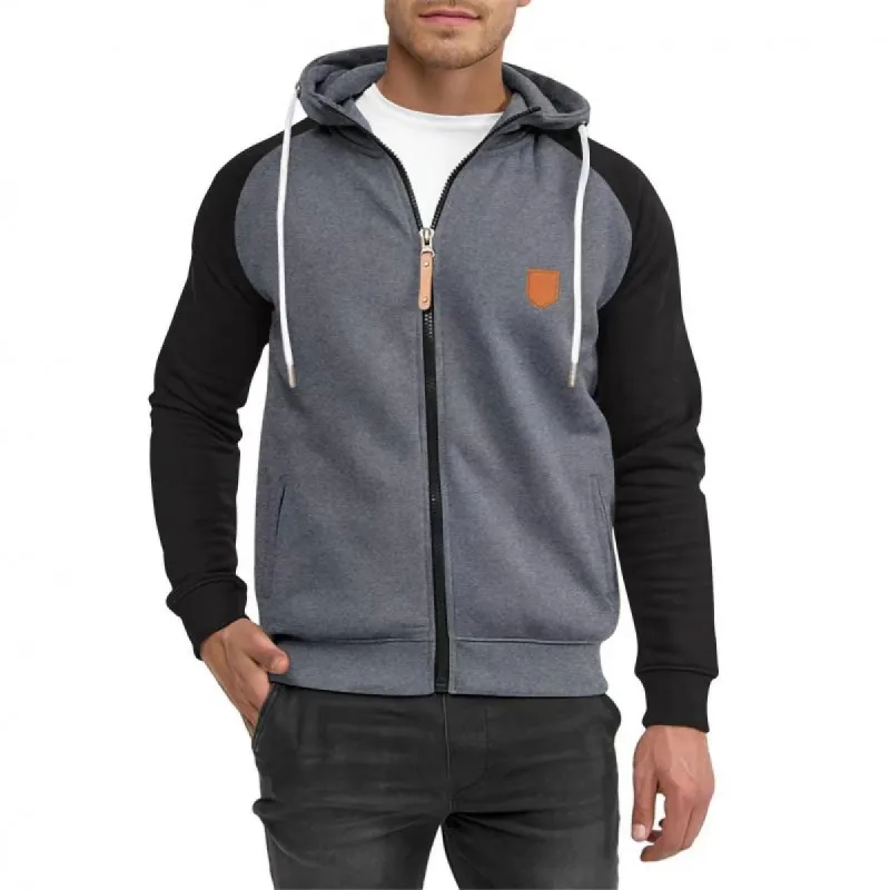 Men's Casual Colorblock Sports Raglan Sleeve Zipper Hoodie 18210956M sold by Manly