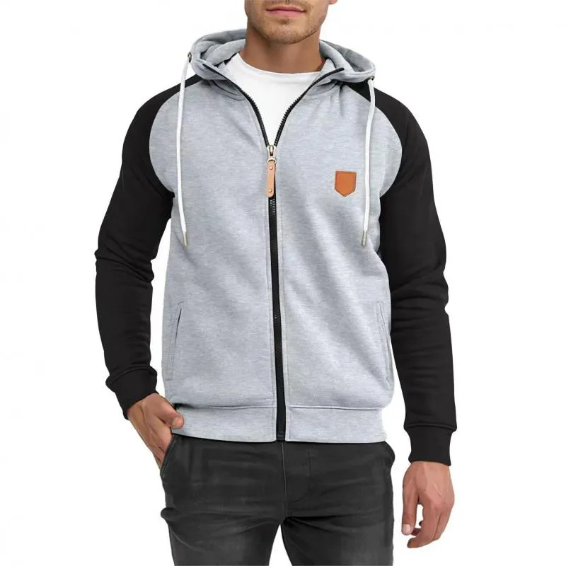 Men's Casual Colorblock Sports Raglan Sleeve Zipper Hoodie 18210956M sold by Manly product image thumbnail 3
