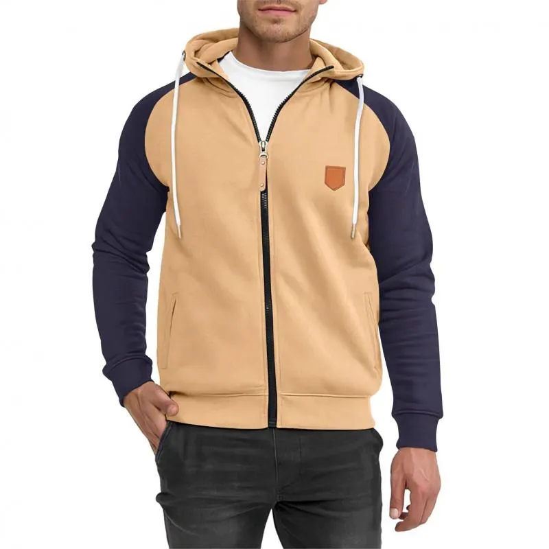 Men's Casual Colorblock Sports Raglan Sleeve Zipper Hoodie 18210956M sold by Manly product image thumbnail 5