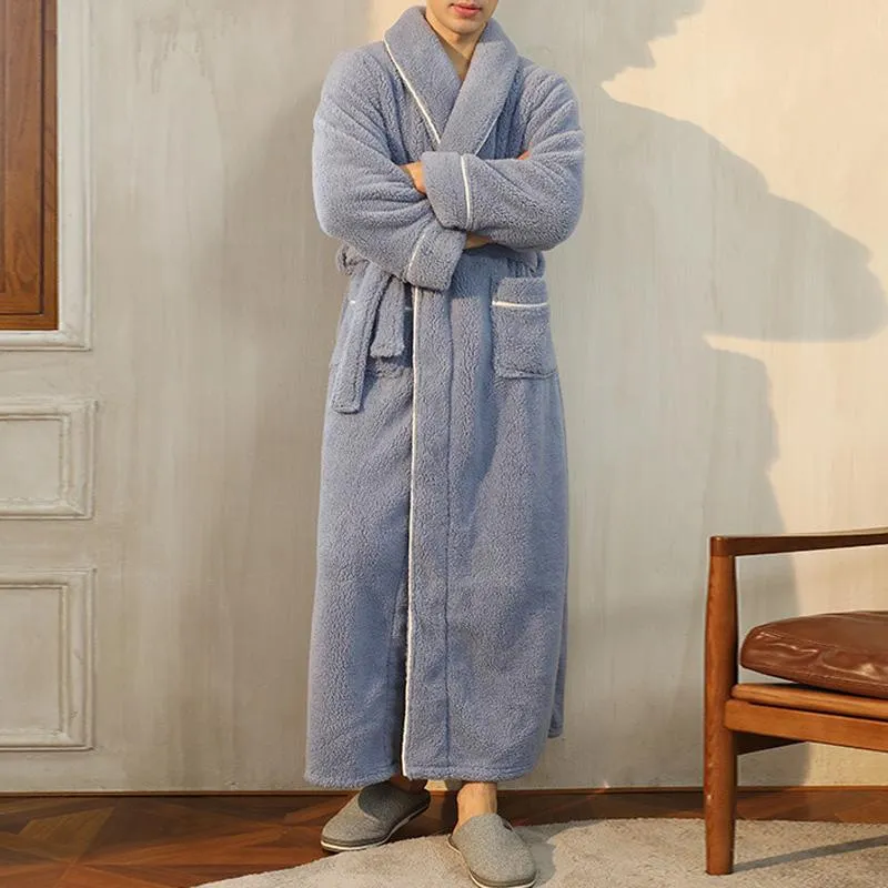 Men's Casual Lapel Belt Extended Pajama Robe 65673945M sold by Manly product image thumbnail 5