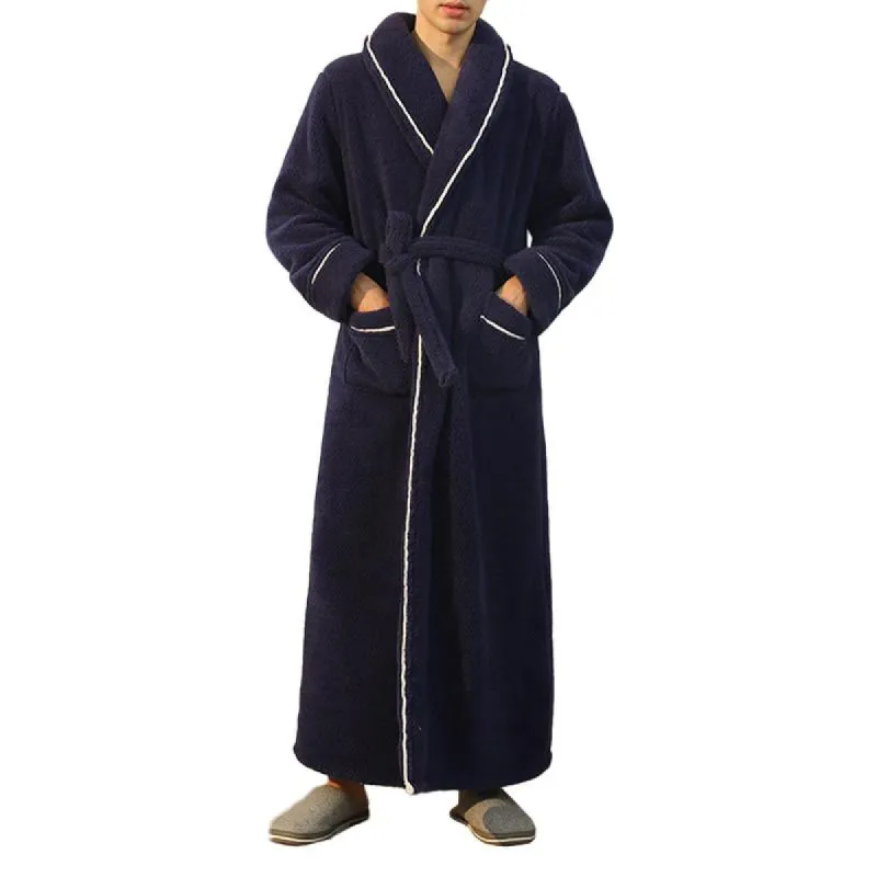 Men's Casual Lapel Belt Extended Pajama Robe 65673945M sold by Manly