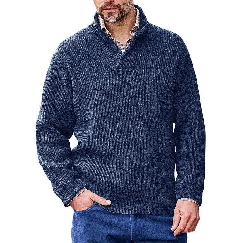 Men's Casual Solid Color V Neck Loose Long Sleeve Pullover Sweater 88333348M sold by Manly product image thumbnail 5