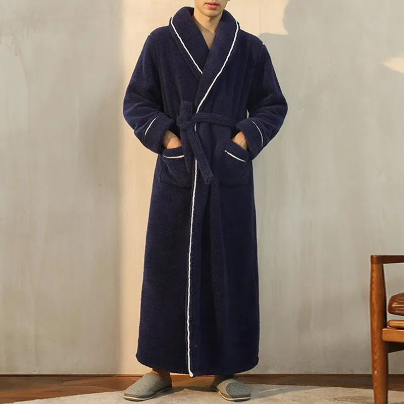 Men's Casual Lapel Belt Extended Pajama Robe 65673945M sold by Manly product image thumbnail 2