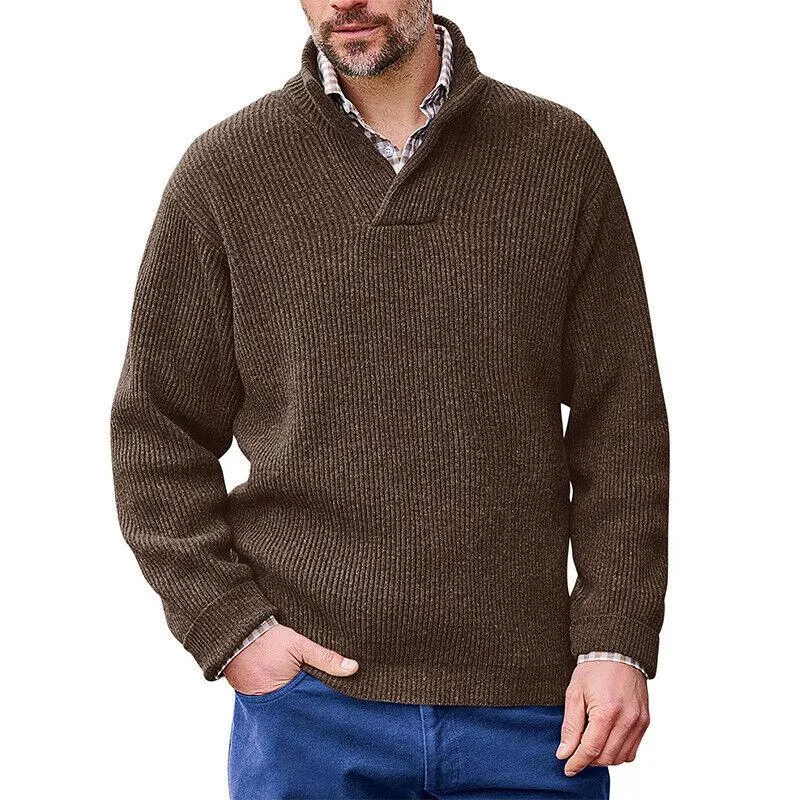 Men's Casual Solid Color V Neck Loose Long Sleeve Pullover Sweater 88333348M sold by Manly product image thumbnail 2