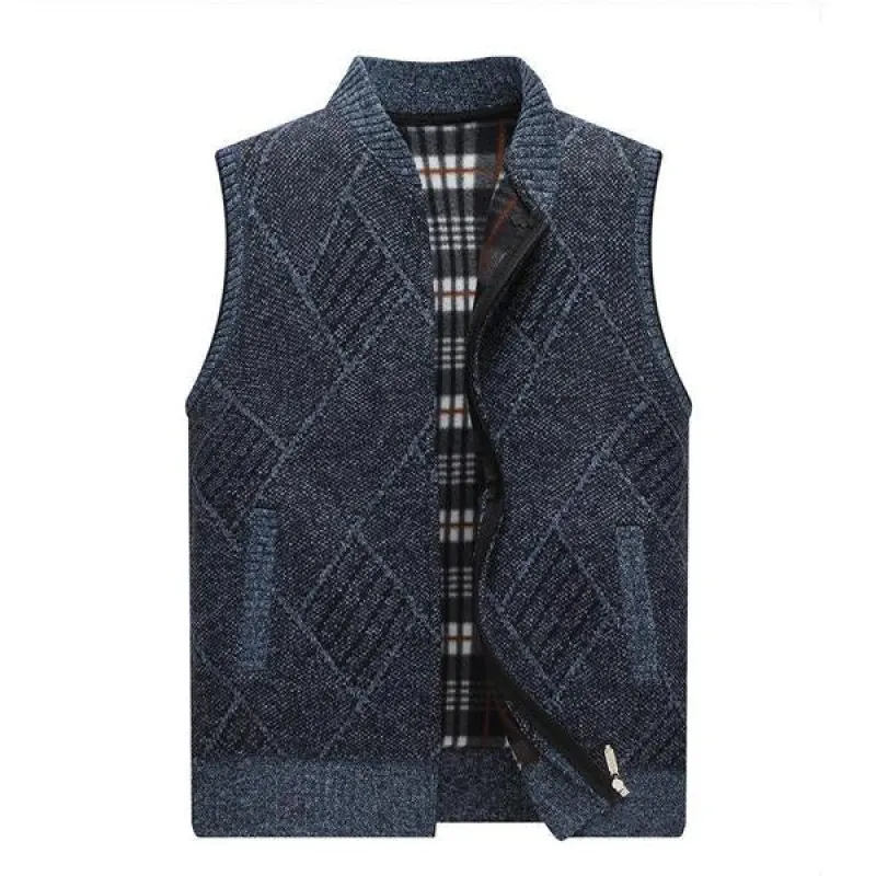 Men's Fleece Thick Sweater Stand Collar Vest 40742234X sold by Manly