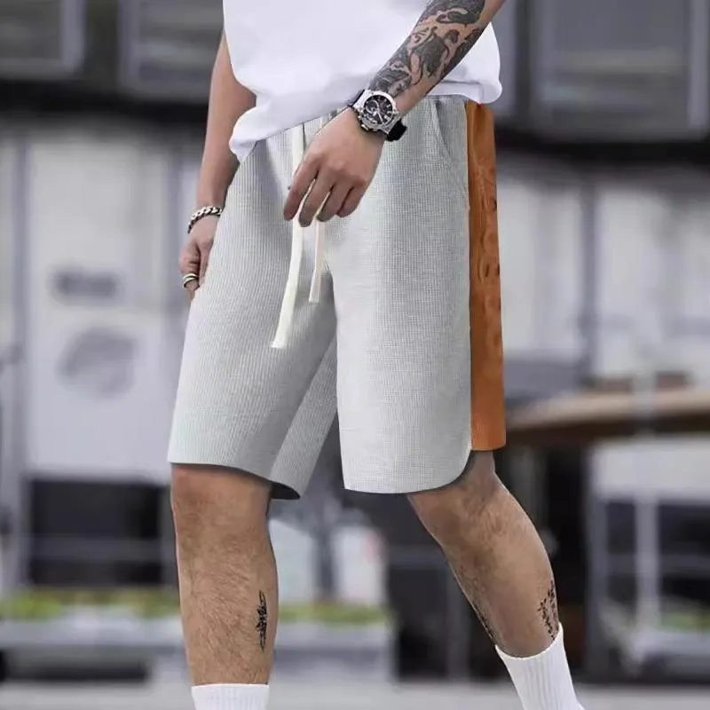 Men's Color Block Waffle Loose Shorts 95770936X sold by Manly product image thumbnail 4