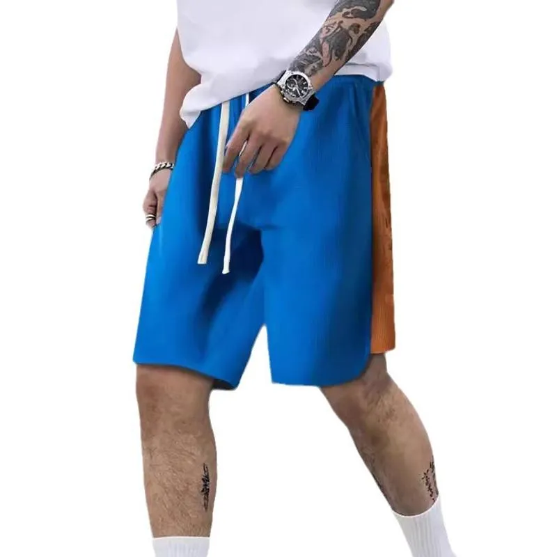 Men's Color Block Waffle Loose Shorts 95770936X sold by Manly