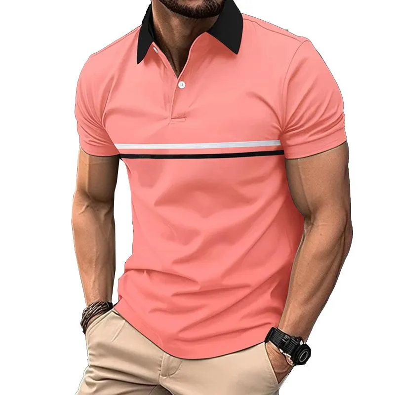 Men's Button Stitching Sports Lapel Short Sleeve Polo Shirt 99450086X sold by Manly product image thumbnail 3