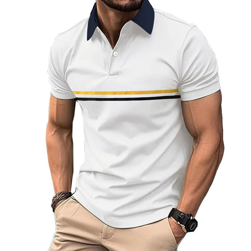 Men's Button Stitching Sports Lapel Short Sleeve Polo Shirt 99450086X sold by Manly product image thumbnail 5
