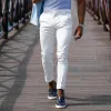 Men's Solid Cotton Loose Elastic Waist Casual Pants 09384509Z sold by Manly
