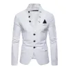 Men's Solid Color Multi-button Decorated Stand Collar Thin Blazer 41842490Y sold by Manly