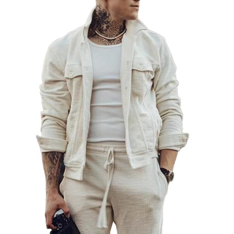 Men's Casual Vintage Solid Jacket 62760732Y sold by Manly