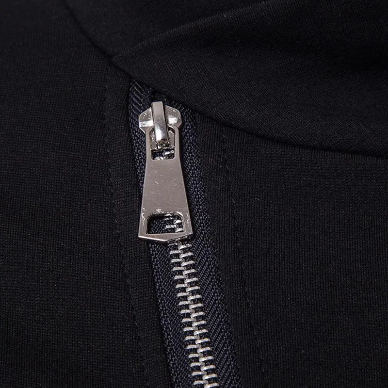 Men's Casual Stand Collar Slim Knit Leather Panel Jacket 05621291M sold by Manly product image thumbnail 4