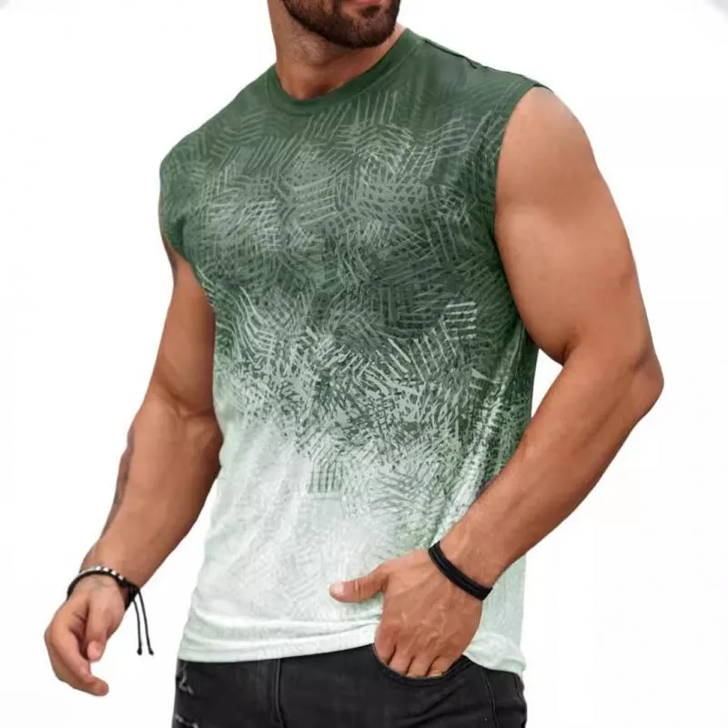 Men's Gradient Printed Round Neck Sleeveless Tank Top 57020849Z sold by Manly product image thumbnail 5