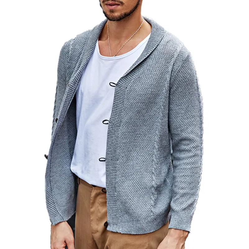 Men's V Neck Slim Solid Knit Cardigan 46049256Z sold by Manly