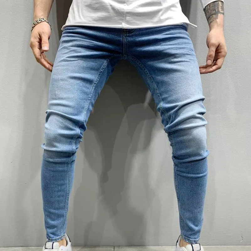 Men's Solid Color Stretch Pencil Jeans 49732701X sold by Manly product image thumbnail 4
