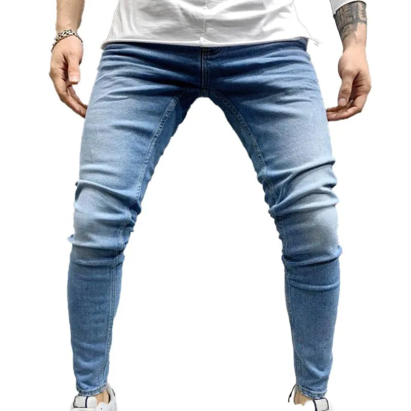 Men's Solid Color Stretch Pencil Jeans 49732701X sold by Manly