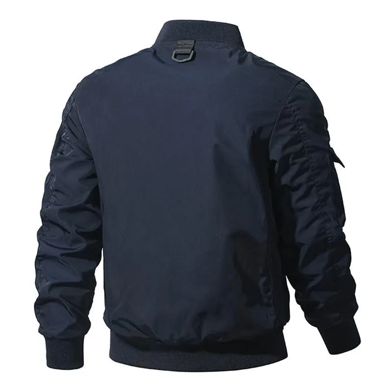 Men's Casual Thin Baseball Collar Multi-pocket Loose Bomber Jacket 93252478M sold by Manly product image thumbnail 3
