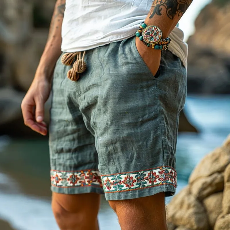 Men's Vintage Breathable Elastic Waist Holiday Shorts 66307149M sold by Manly product image thumbnail 2
