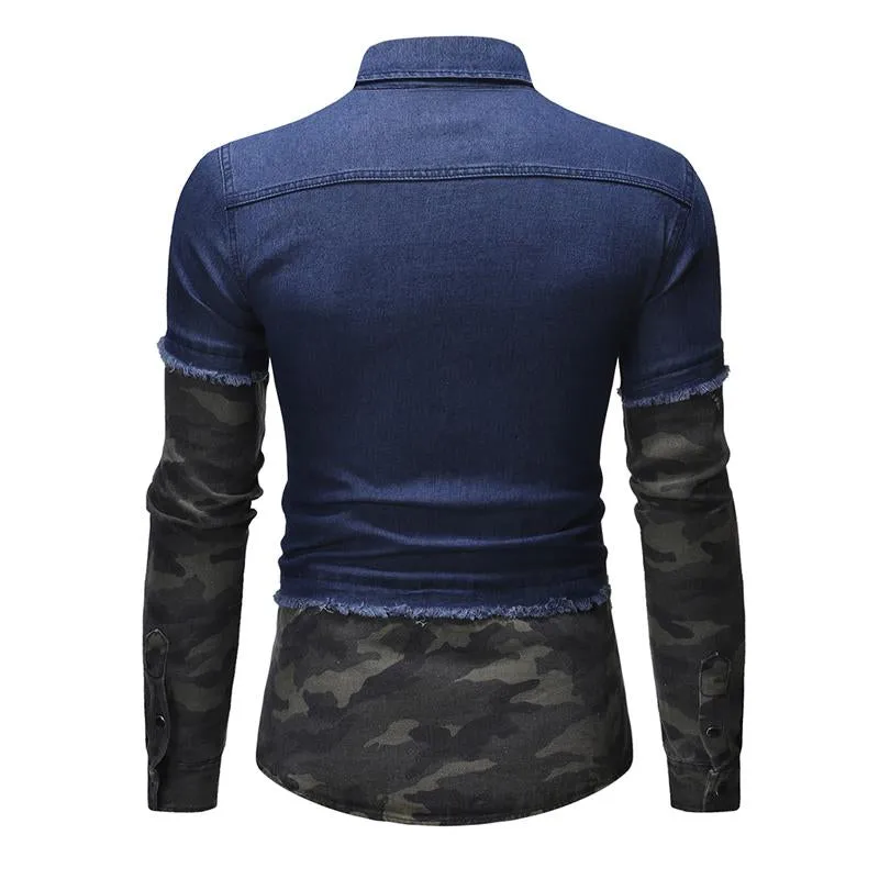 Men's Vintage Washed Denim Long Sleeve Shirt 87323555X sold by Manly product image thumbnail 3