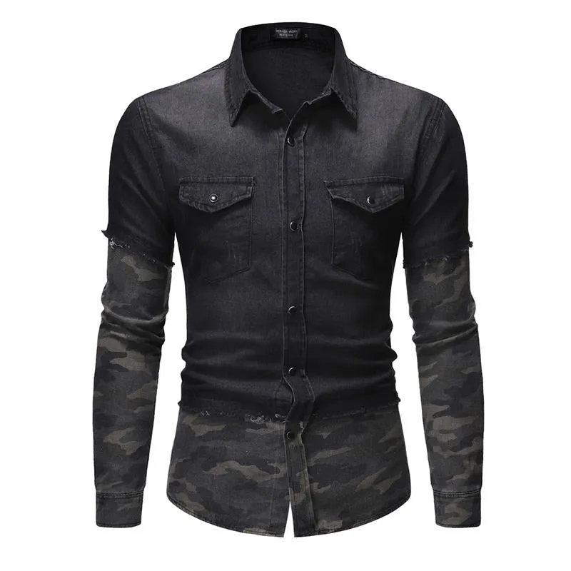 Men's Vintage Washed Denim Long Sleeve Shirt 87323555X sold by Manly