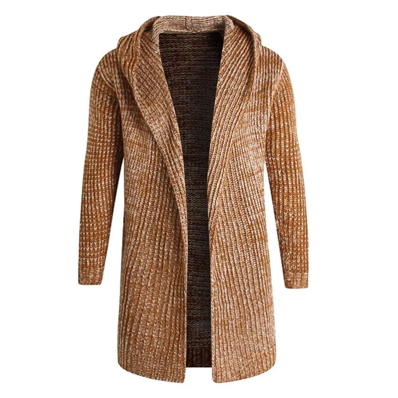 Men's Retro Hooded Mid-length Knitted Coat 09439300X sold by Manly