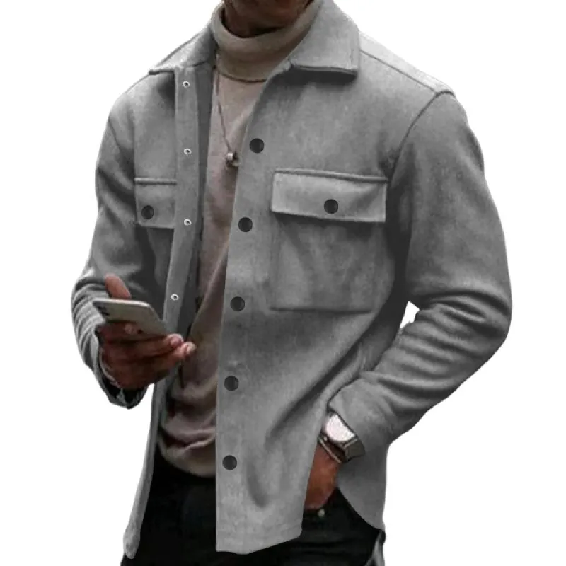 Men's Solid Color Lapel Single Breasted Jacket 94960602X sold by Manly