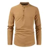 Men's Stand Collar Long Sleeve Shirt 24413683Z sold by Manly