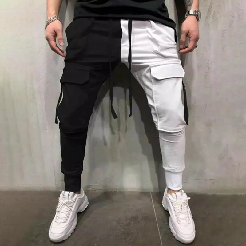 Men's Color Block Multi-pocket Elastic Waist Cargo Pants 43115055Z sold by Manly product image thumbnail 2